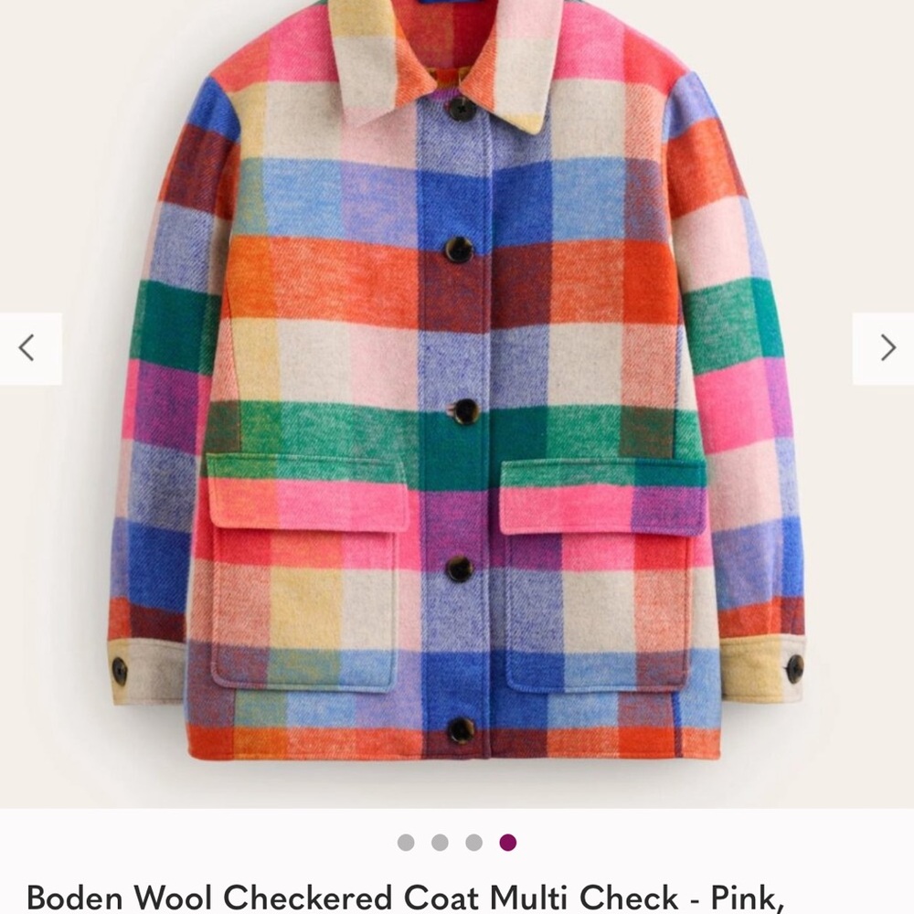 Boden Colorful Plaid Wool Check Coat & Skirt Set size 6 NWOT - Picture 10 of 10